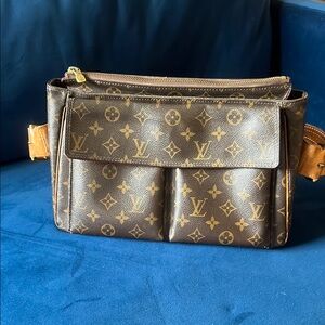 Louis Vuitton Brown Tan Shoulder Bag Monogram Canvas